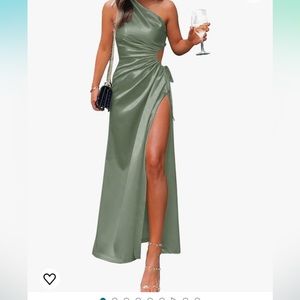 Pretty garden one shoulder dress.